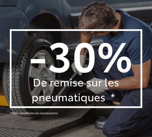 -30% de remise sur les pneumatiques 